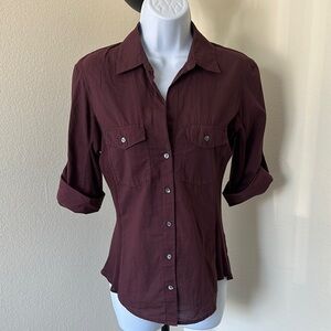 James Perse Women's Button-Down Shirt in Wine
